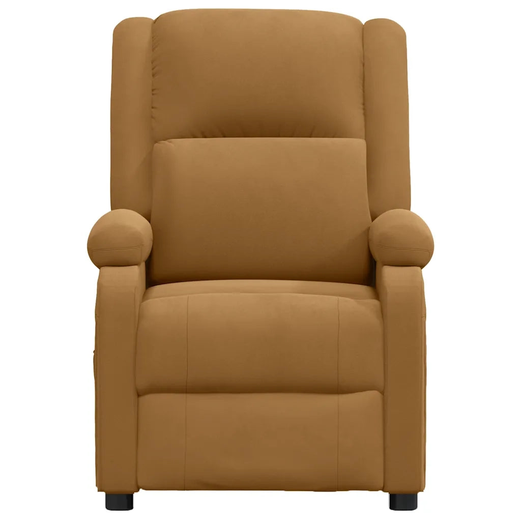 Poltrona Massaggiante Reclinabile Marrone in Velluto cod mxl 43247