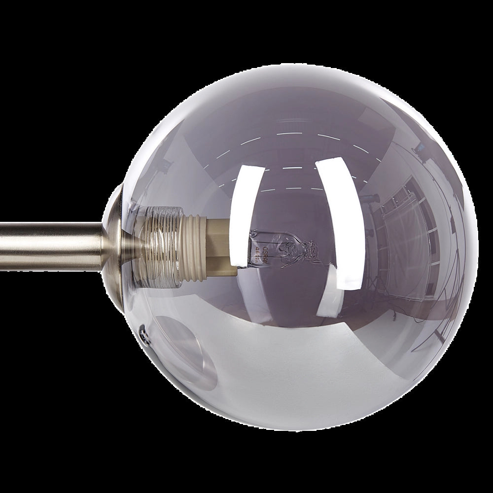 Lampada da parete moderna con 2 lampadine in acciaio color argento ingresso soggiorno camera da letto