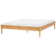 Letto matrimoniale in legno con rete a doghe in pino, senza testiera 160 x 200 cm marrone chiaro stile scandinavo naturale