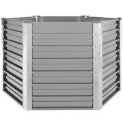 Fioriere | Cassetta per fiori | Letto Rialzato Giardino in Acciaio Zincato 129x129x77 cm Grigio