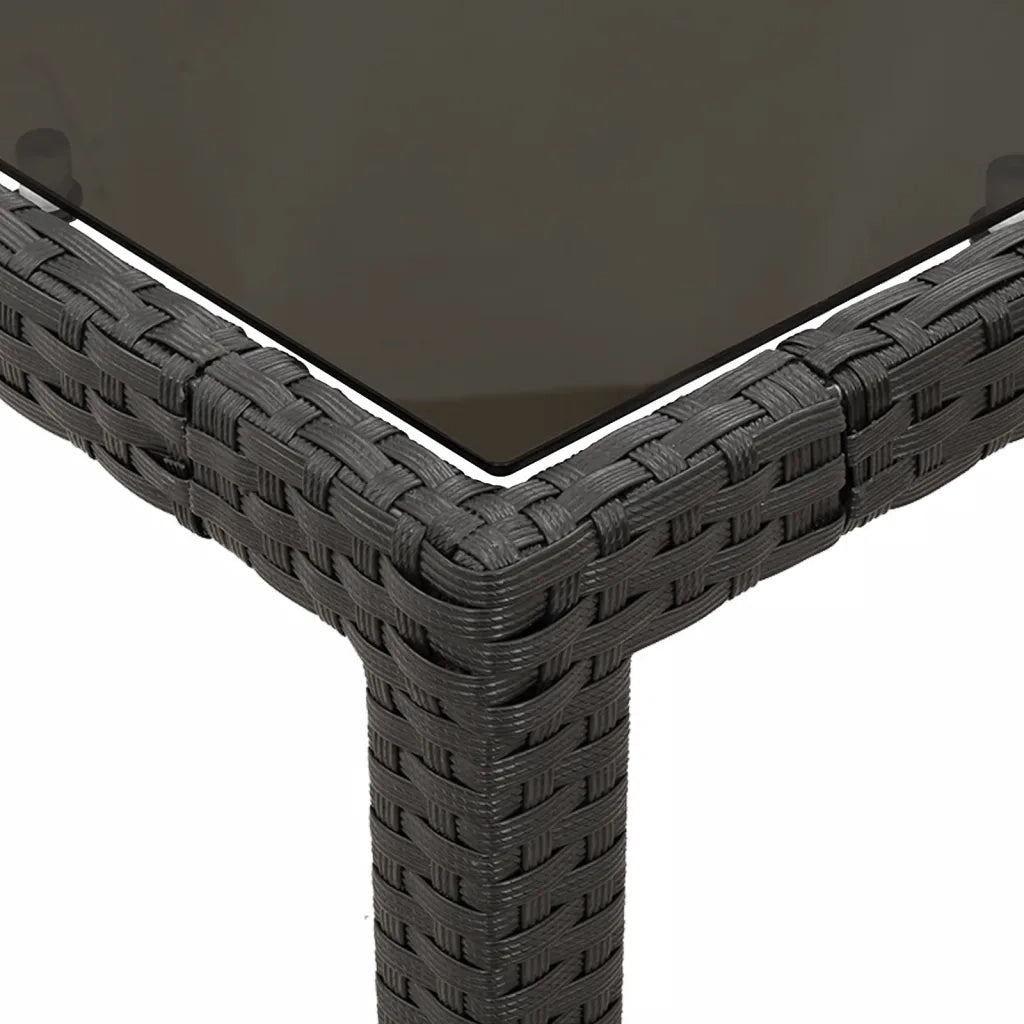 Set da Pranzo da Giardino 5 pz Nero con Cuscini in Polyrattan 3211850