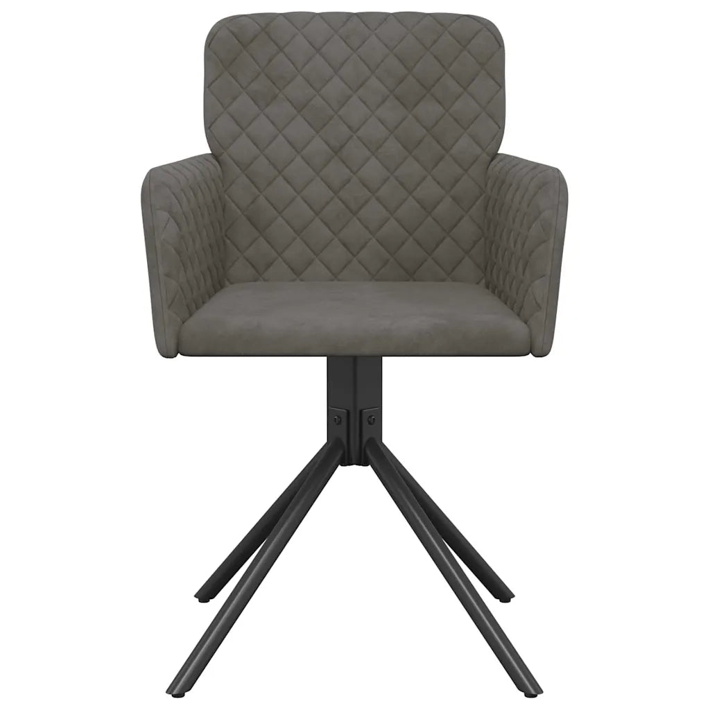 Sedie da Pranzo Girevoli 2 pz Grigio Scuro in Velluto cod mxl 12274