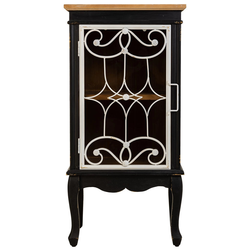 Vetrina in legno nero e metallo 50x36x100,5h