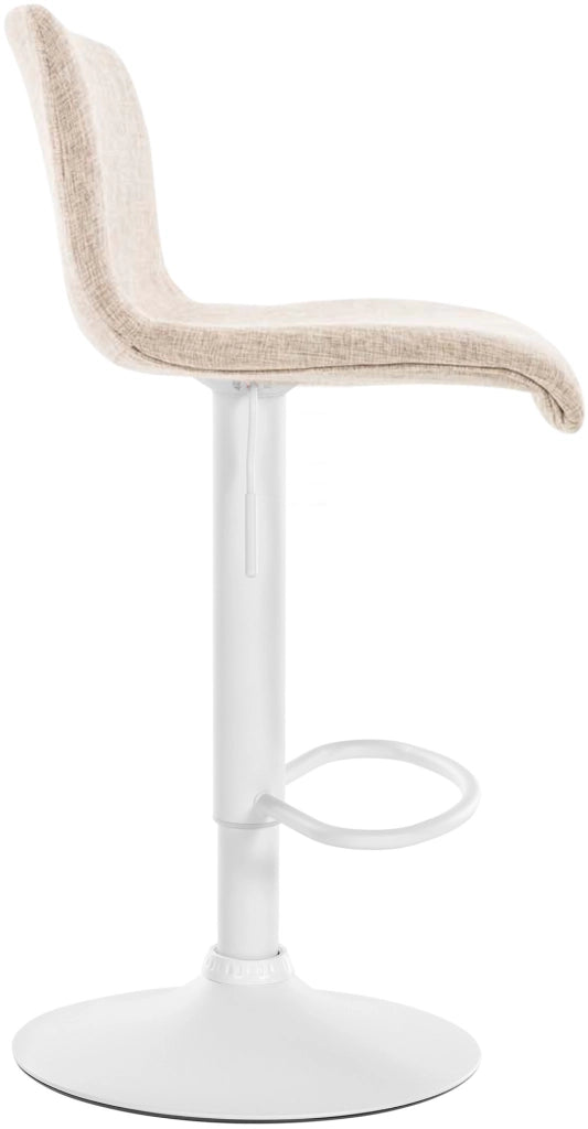 Sgabello HOVER in tessuto crema,Metallo bianco opaco