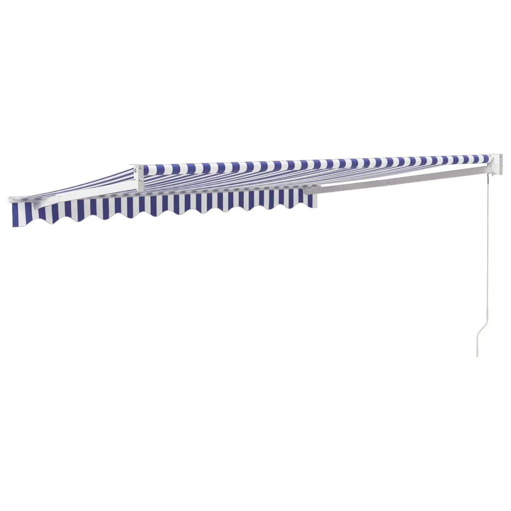 Tenda Sole Retrattile Blu e Bianca 3x2,5 m Tessuto e Alluminio 3154421