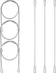 Cavo di sicurezza in acciaio inossidabile con lacci - 6 pezzi - Illuminazione del podio e chiusura del bagagliaio - 30 cm - Nero