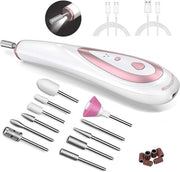 Kit di cura unghie portatile con luce LED per manicure e pedicure - Set di cura unghie professionale con 11 accessori
