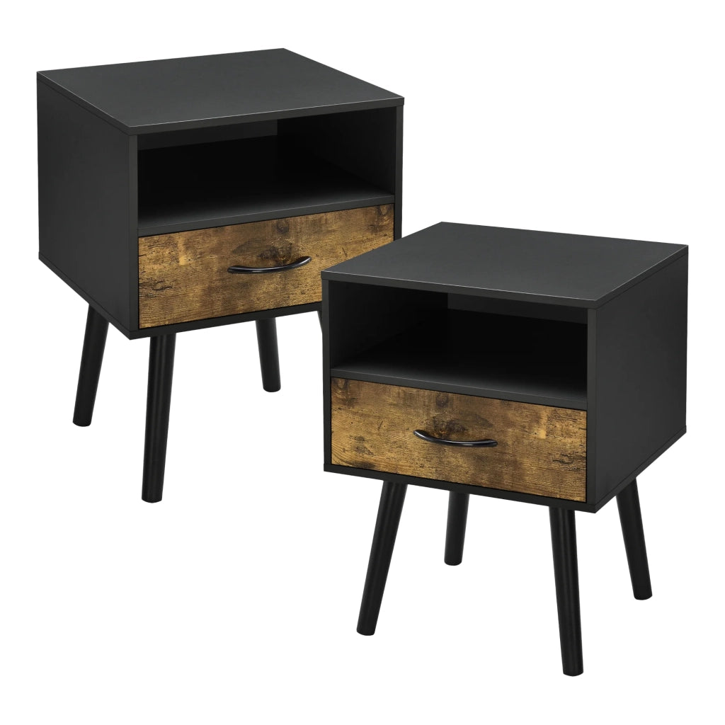 Set di 2 tavolini laterali neri effetto legno scuro 03_0009709