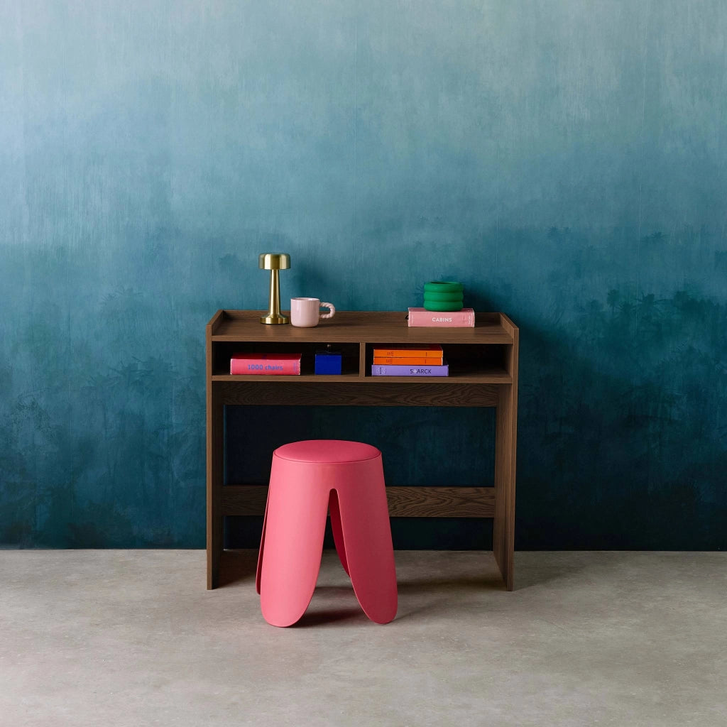 Scrivania decorazione legno 2 cassetti di stoccaggio, marrone