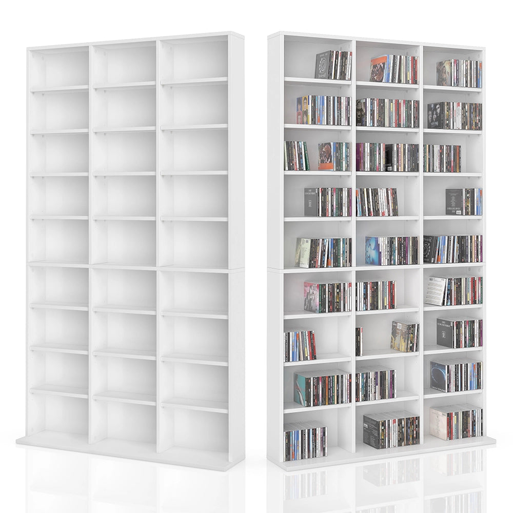 Vicco Scaffale porta cd Bianco 102 x 178 cm