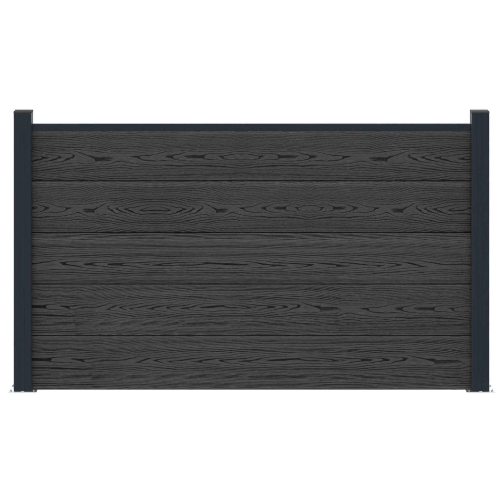 Pannello di Recinzione WPC e Alluminio Nero