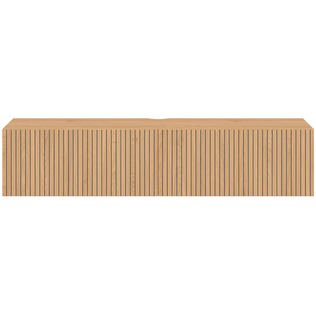 IDMarket - Mobile TV sospeso JULIETTE 140 cm con 2 ante a doghe in legno color rovere
