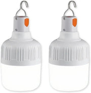 Lampada da Campeggio a LED da 800 Lumen - Ricaricabile - Impermeabile - Illuminazione Esterna Portatile Bianca