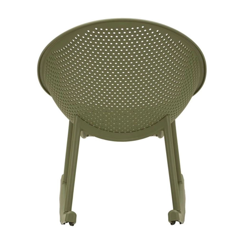 Set di 2 Sedie a Dondolo VKH1087, Verde, Plastica, 66x88x80 cm