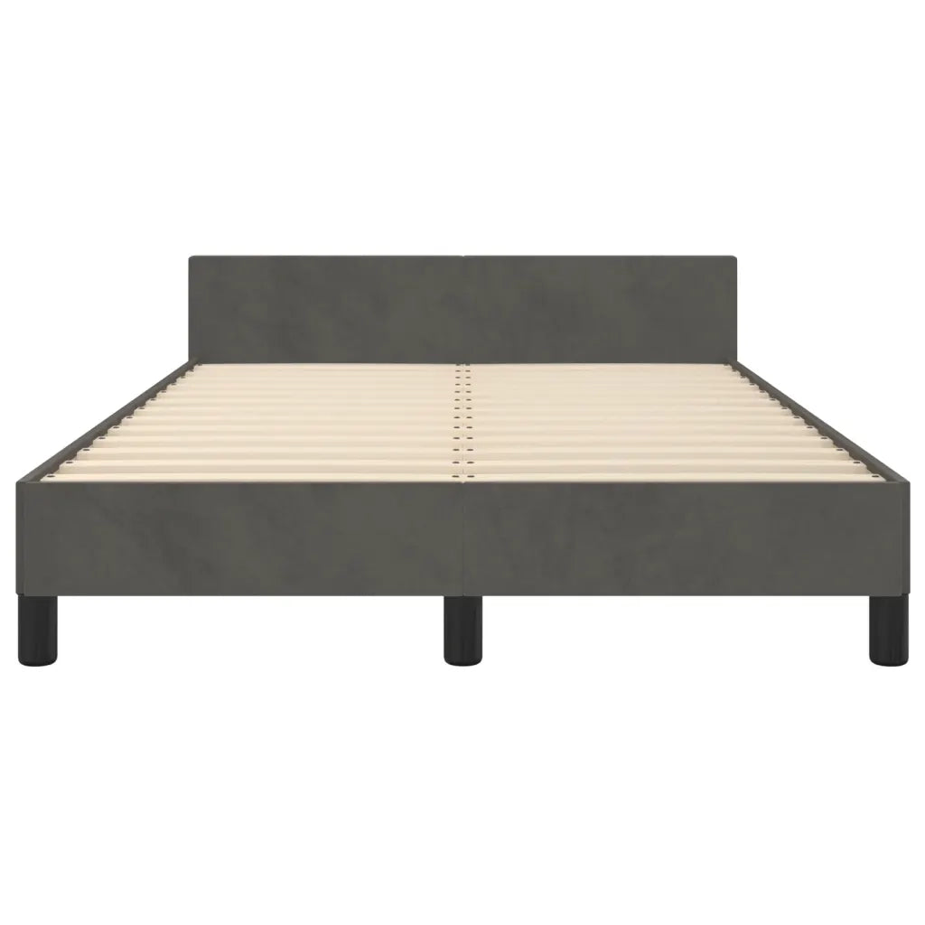 Giroletto senza Materasso Grigio Scuro 120x190 cm Velluto
