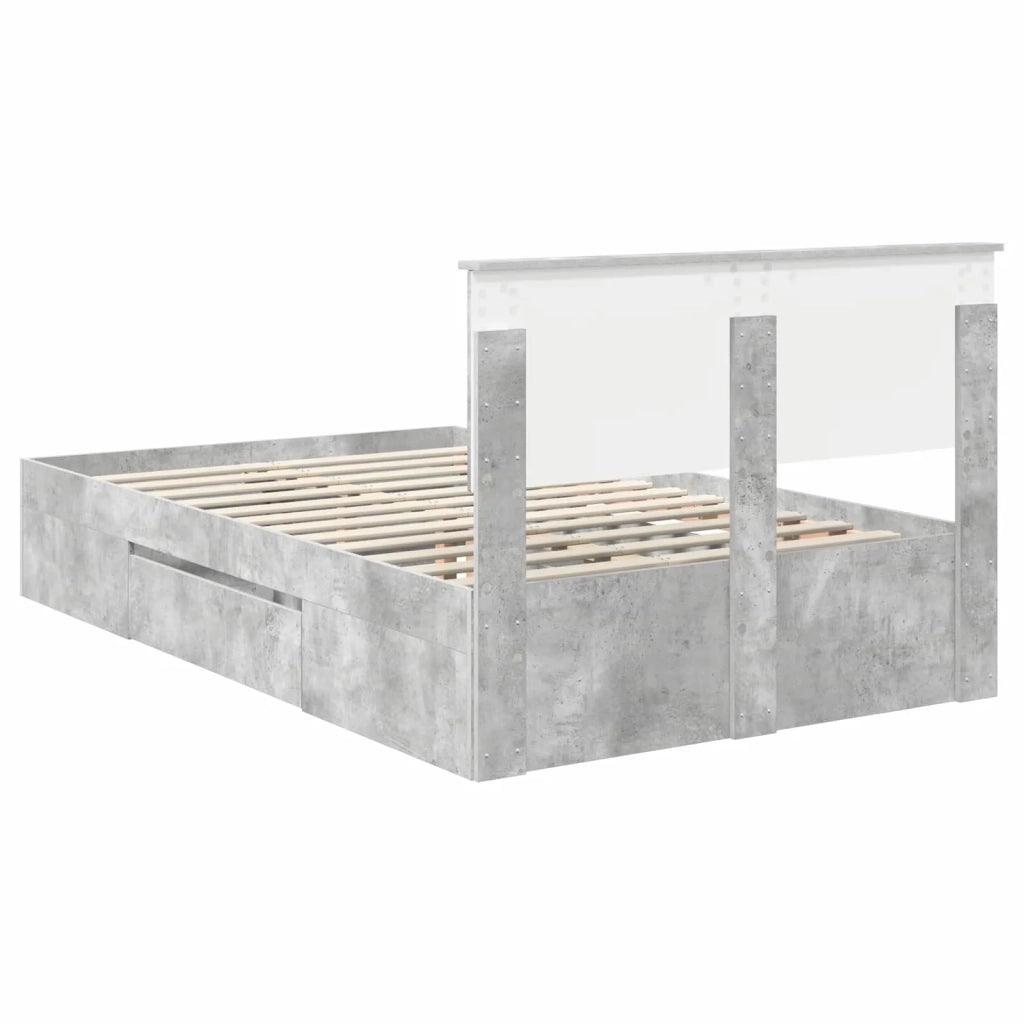 Struttura del letto con testiera Grigio cemento 137 x 203 cm 3408770