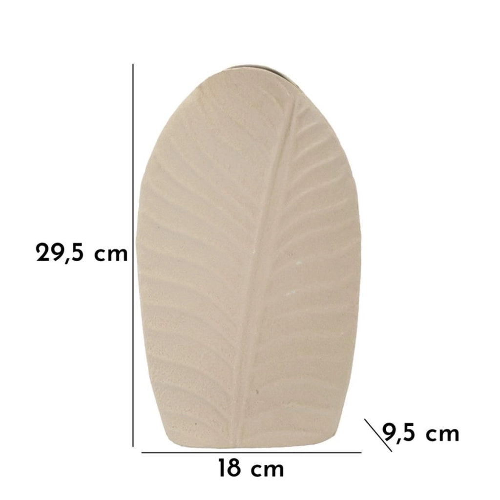 Vaso Decorativo VKH847, Beige, Metallo, 18x9,5x29,5 cm