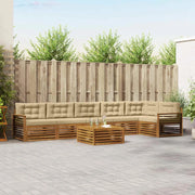 Set di divani da esterno con cuscino 7 pcs Naturale e Beige