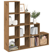 Libreria a 4 Ripiani-Scaffale per Libri-Mobile di Stoccaggio Rovere 131,5x29x131,5 cm in Truciolato