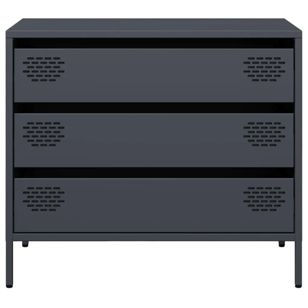 Credenza Antracite 68x39x58,5 cm in Acciaio Laminato a Freddo