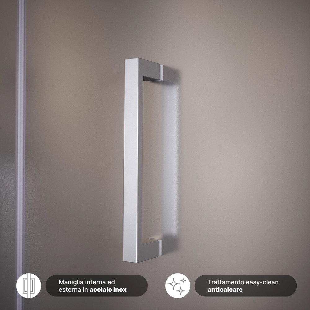 Porta doccia 70cm apertura a libro vetro 6mm opaco  | Aruba