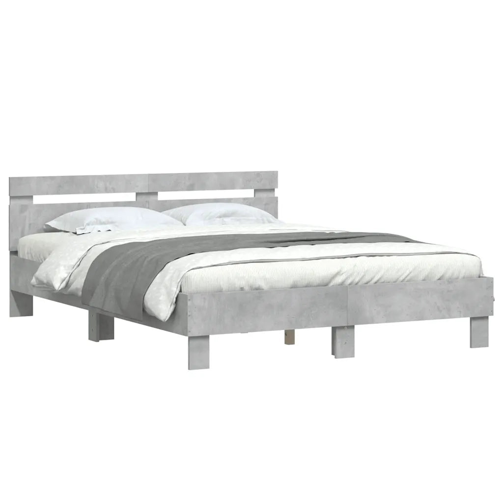 Giroletto Testiera Grigio Cemento 140x190 cm Legno Multistrato 3207437