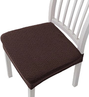4 copie coprisella da divano con tessuto jacquard stretch, rimovibili e lavabili, con cinturini di sostegno - marrone - 35*35*5