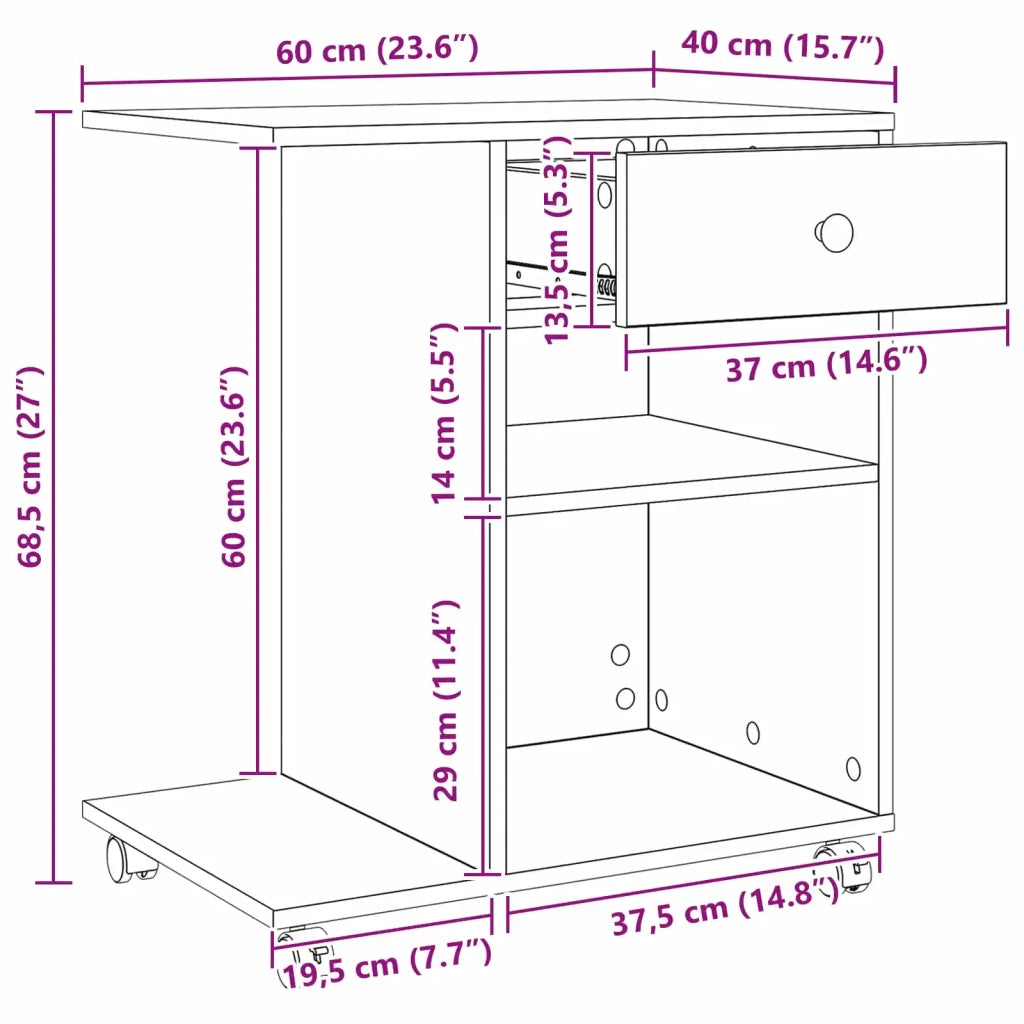 Supporto per Stampante Legno vecchio 60 x 40 x 68.5 cm CFW3726023