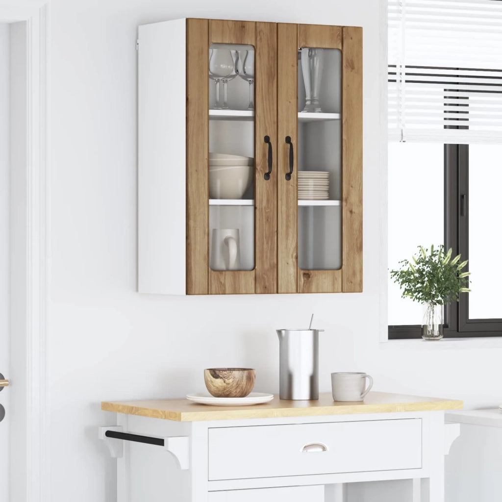 Pensile da cucina | Mobile in vetro da parete LUCCA Rovere Artigianale