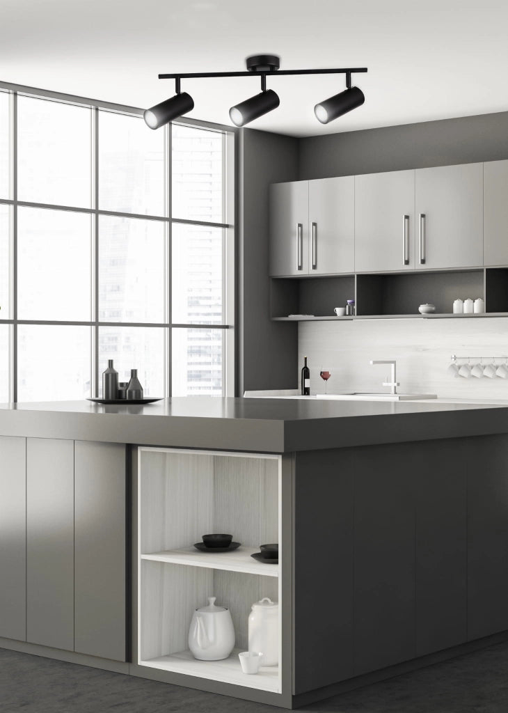 Plafoniera Candellux Colly nera a barra metallo 4xGU10