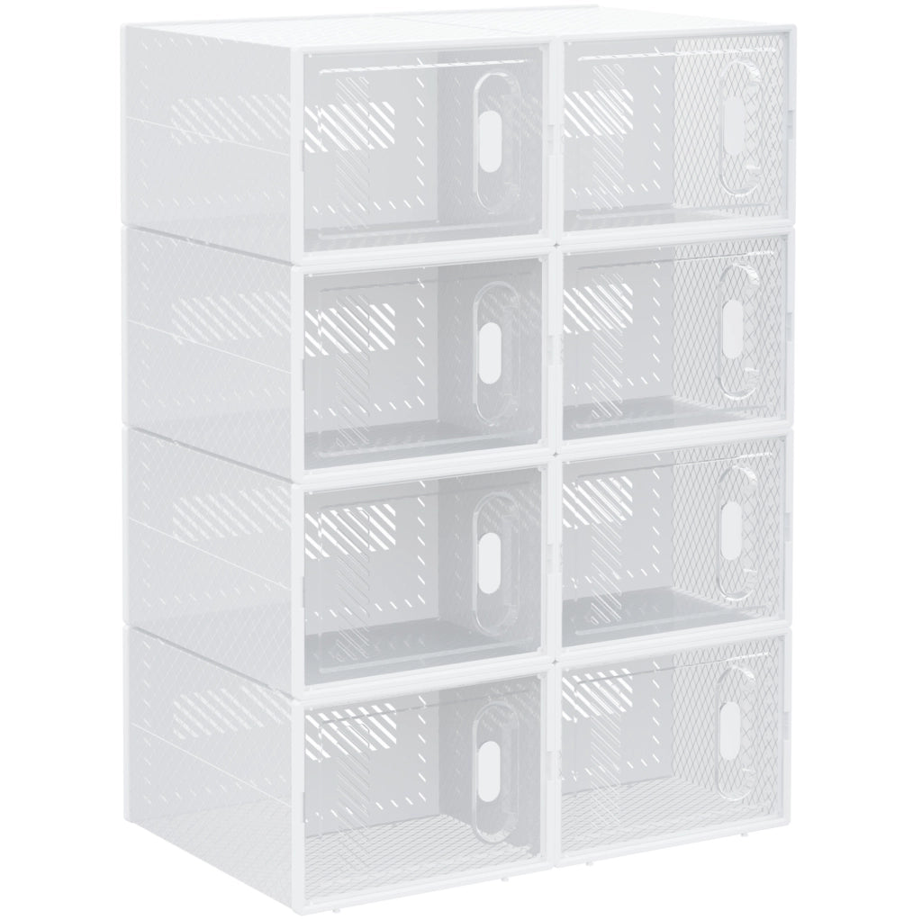 Scarpiera modulare in plastica trasparente con 8 vani 25x35x19 cm