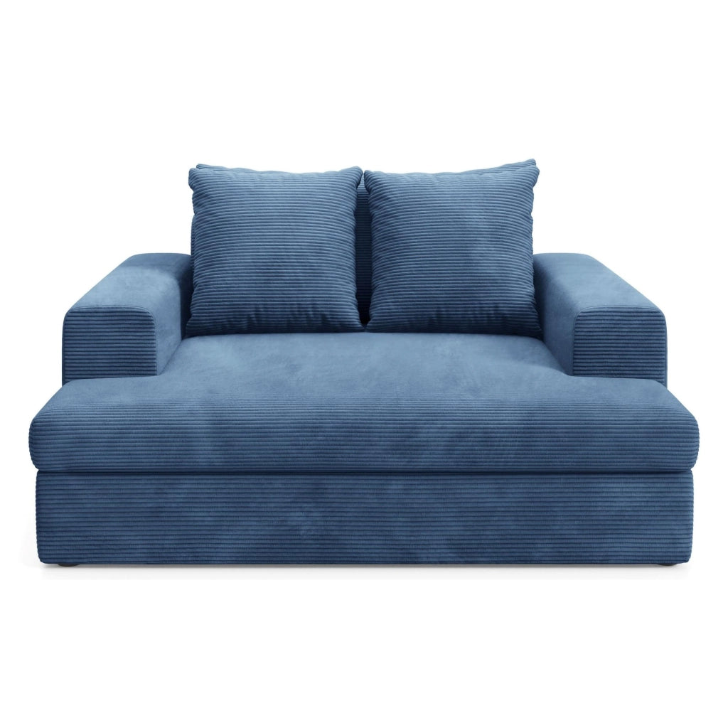Comazzo, Divano Fisso 2 Posti Cuscini Sfoderabili, 162x167x86h cm blu