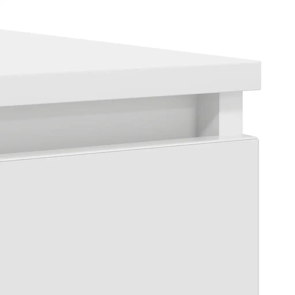 Credenza | Madia | Buffet da pranzo | Armadio da pranzo con Cassetti Bianco 100,5x35x98,5 cm Legno Multistrato