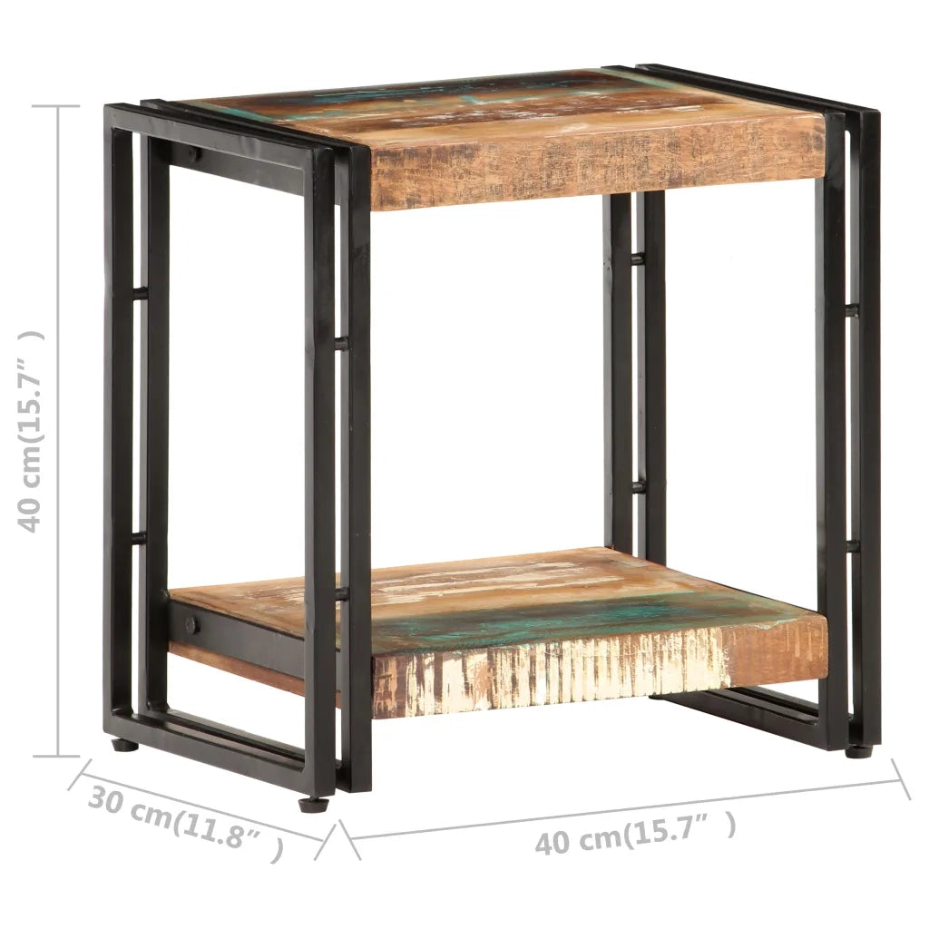 Tavolino Laterale 40x30x40 cm in Legno Massello di Recupero cod mxl 29799