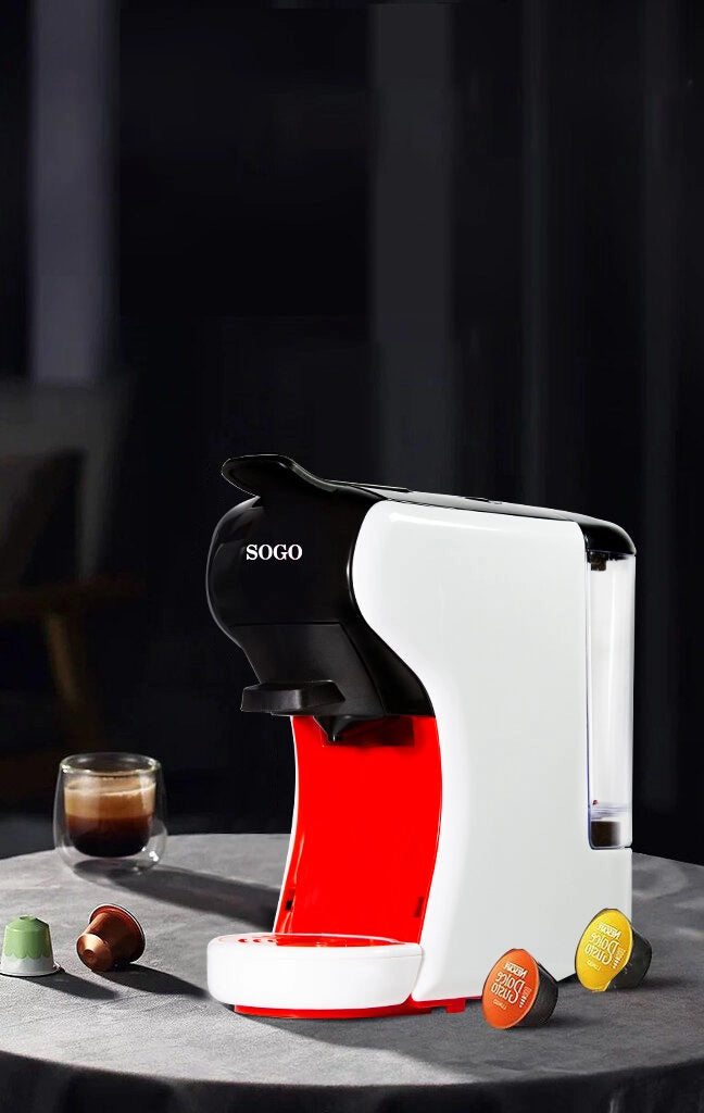 Macchina caffè multifunzione 4 in 1, compatibile capsule Nespresso Dolce Gusto, caffè macinato tè 1450W - SOGO
