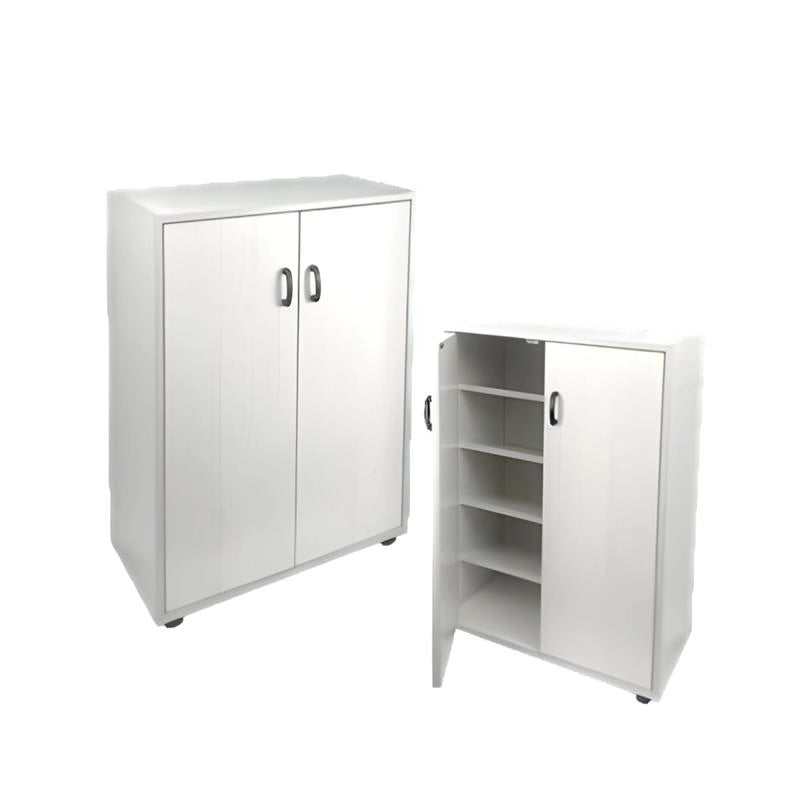 SCARPIERA IN MDF COLOR BIANCO LEGNO CON CINQUE RIPIANI E DUE ANTE DIMENSIONI 60X30X83.5 CM