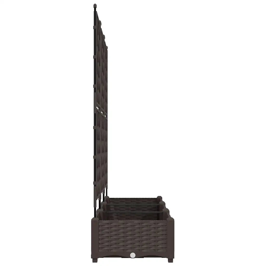 Fioriere | Cassetta per fiori | Vaso da giardino 3 pz Marrone 120 x 40 x 125,5 cm Plastica