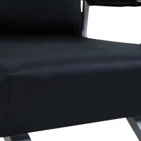 Poltrona Letto Moderna 2 in 1 con Schienale Reclinabile su 5 Posizioni e Cuscino, 65x77x80 cm, Nero