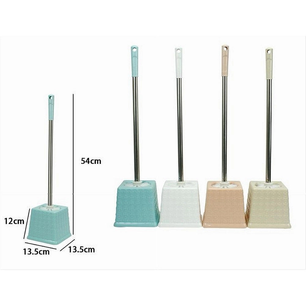 Trade Shop - Portascopino Quadrato Colorato Lavorato Per Bagno Wc Toilette Con Scopino 79467 -