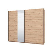 Armadio Camera da Letto Resiutta, Guardaroba Grande 2 Ripiani, 245x217.5h cm Marrone Rovere Nodi