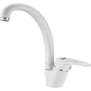 Trade Shop - Miscelatore Lavello Canna Bassa Fragranite Bianco 88591 Lavandino Rubinetteria -