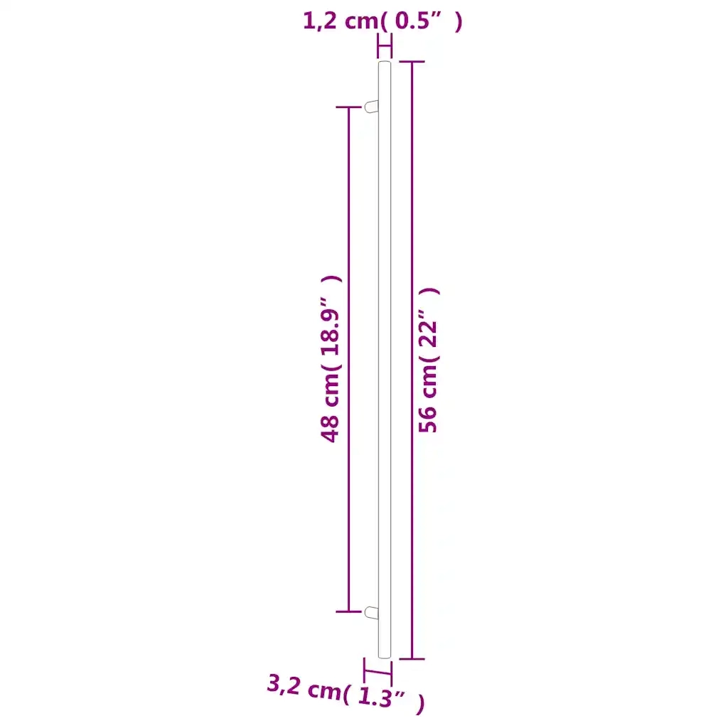 Maniglie per Mobili 10 pz Nere 480 mm in Acciaio Inox 3203630