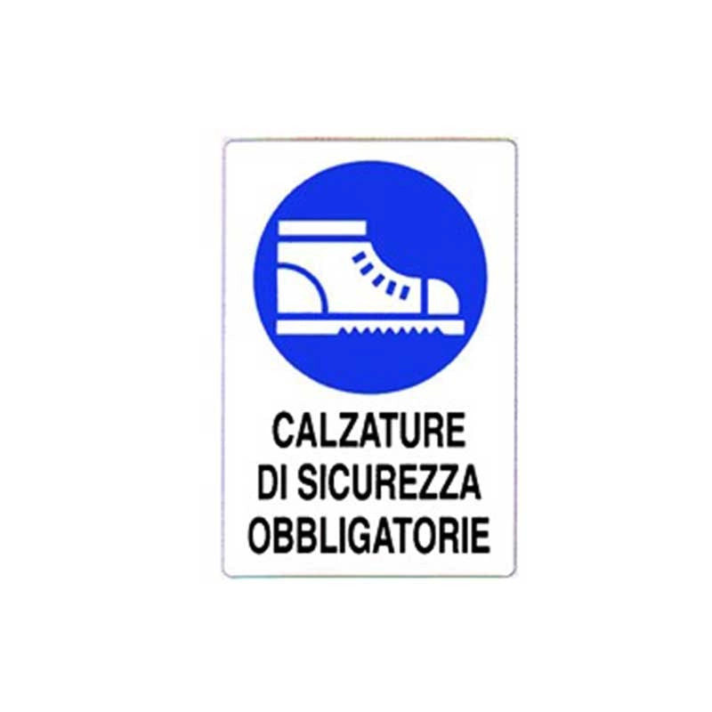 Cartello di informazione calzature di sicurezza obbligatorie cm 50x70