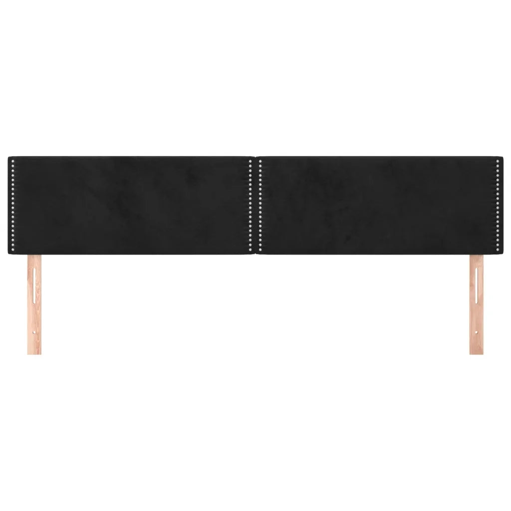 Testiera | Testata Nera 180x5x78/88 cm in Velluto