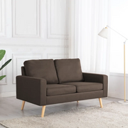 Divano a 2 Posti-Sofa 2 Posti Marrone in Tessuto