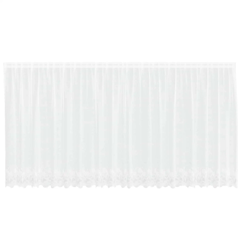 Tenda in Pizzo con tende Bianco 160 x 500 cm Poliestere 4107921