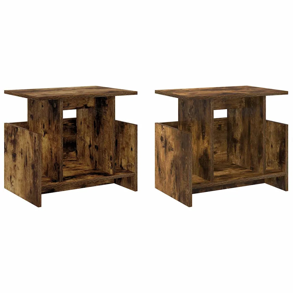 Supporto TV 2 pcs Rovere fumé 50 x 35 x 45 cm Legno multistrato 891009