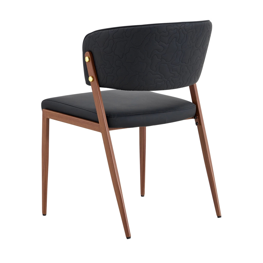 SEDIA DA PRANZO MODERNA IN PU NERO, SET DA 2 PEZZI