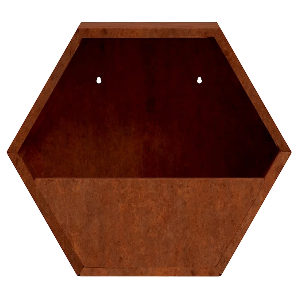 Fioriere da Parete 2 pz Ruggine in Acciaio Corten 46x10x40 cm 823685