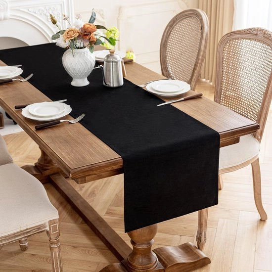 Tavolo da Pranzo in Lino Fatto a Misure 40x180cm, Decorazione da Tavolo con Aspetto Lino, Imbottito in Poliestere, Impermeabile, Resistente ai Graffi, Lavabile, Ideale per Cucina, Matrimoni, Feste e Natale.